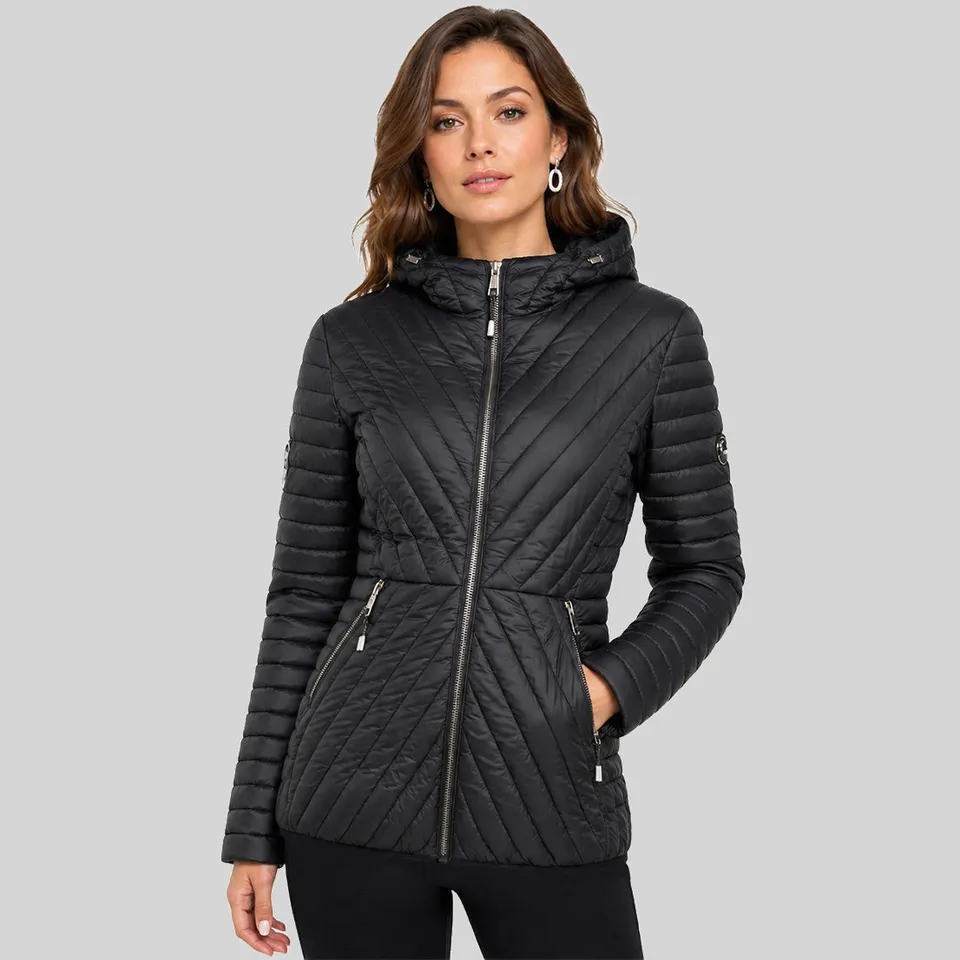 geographical-norway-bosa-steppjacke-damen-schwarz-kapuze image 1