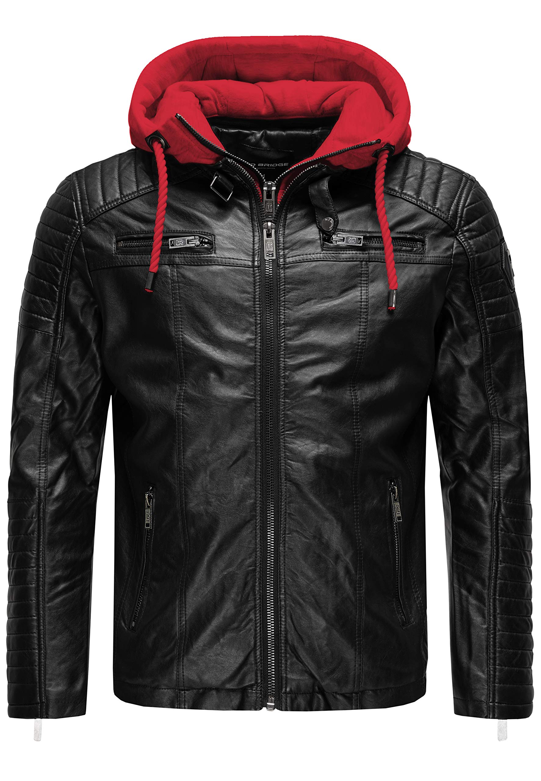 redbridge-bikerjacke-kunstleder-kapuze-schwarz-l image 8
