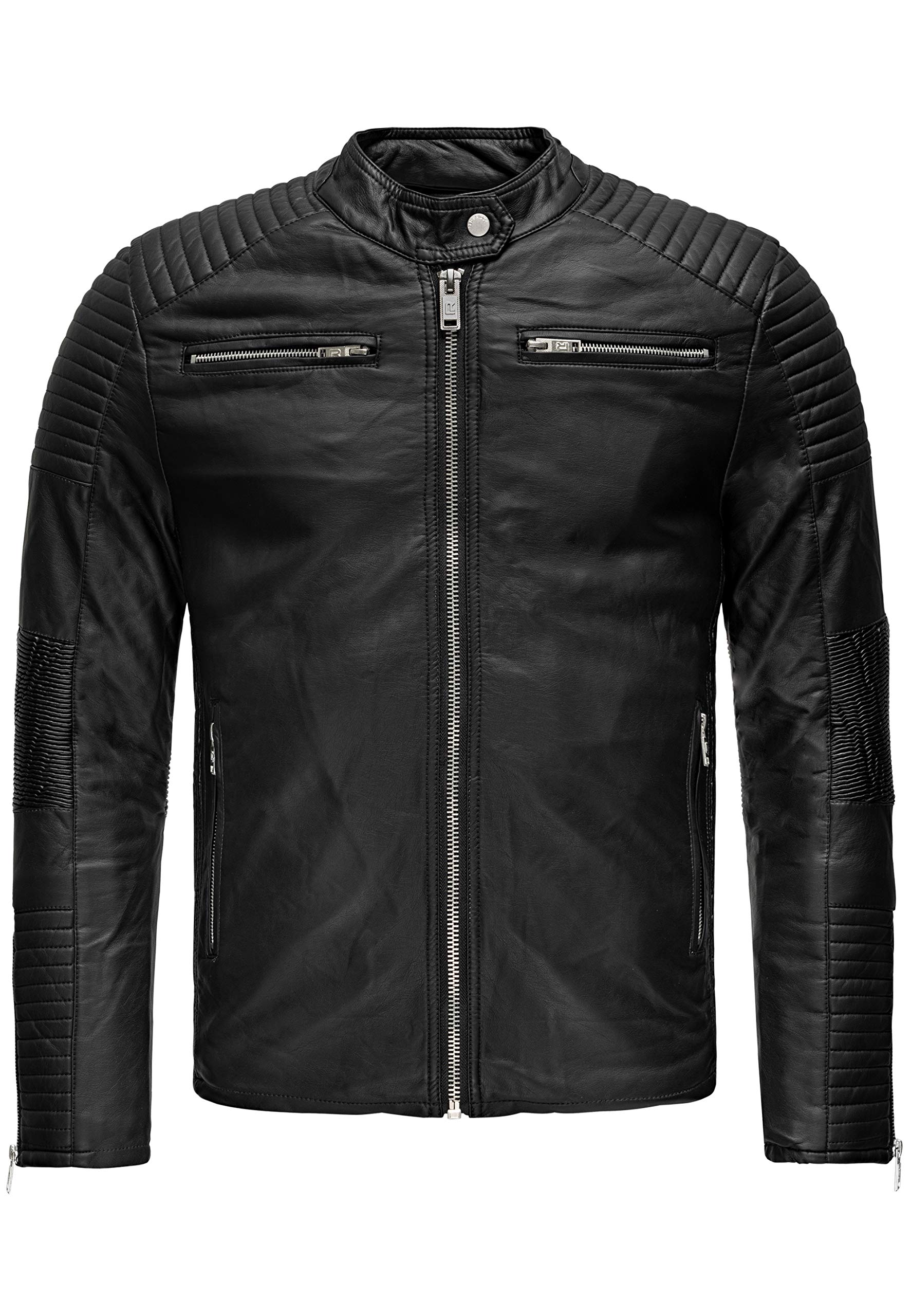 redbridge-oberbekleidung-herren-lederjacke-biker-schwarz-m image 7