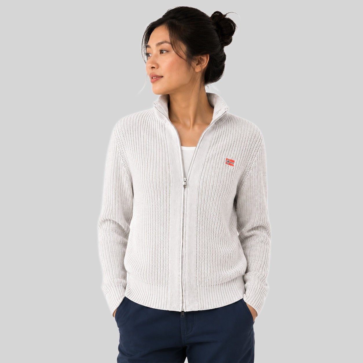 geographical-norway-flexible-damen-strickjacke-marine-mit-zip image 6