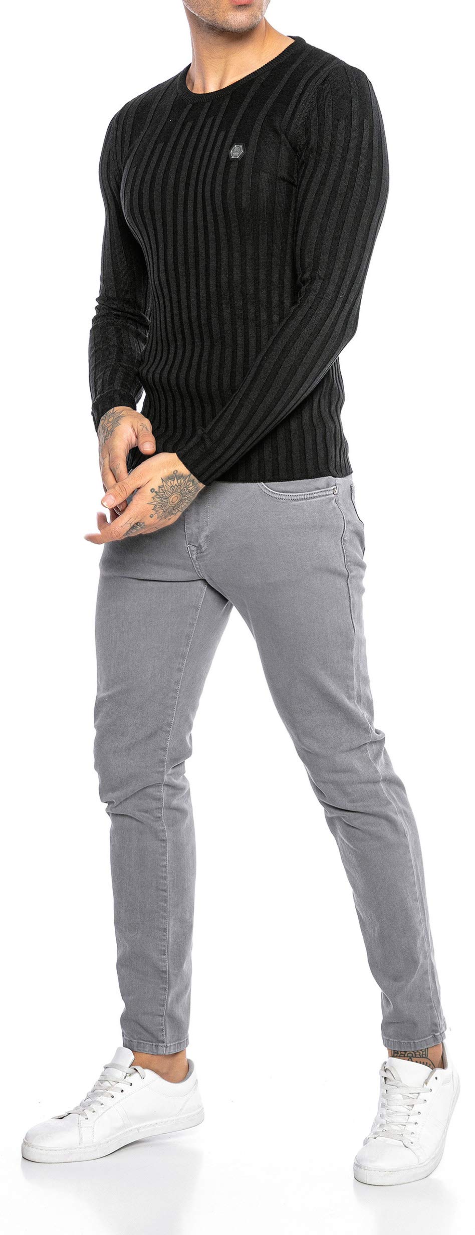 redbridge-up-and-down-m3114-strickpullover-herren-schwarz-slim-fit image 2