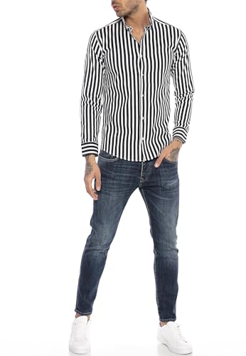 redbridge-hemd-gestreift-langarm-herren-schwarz-gr-l image 6