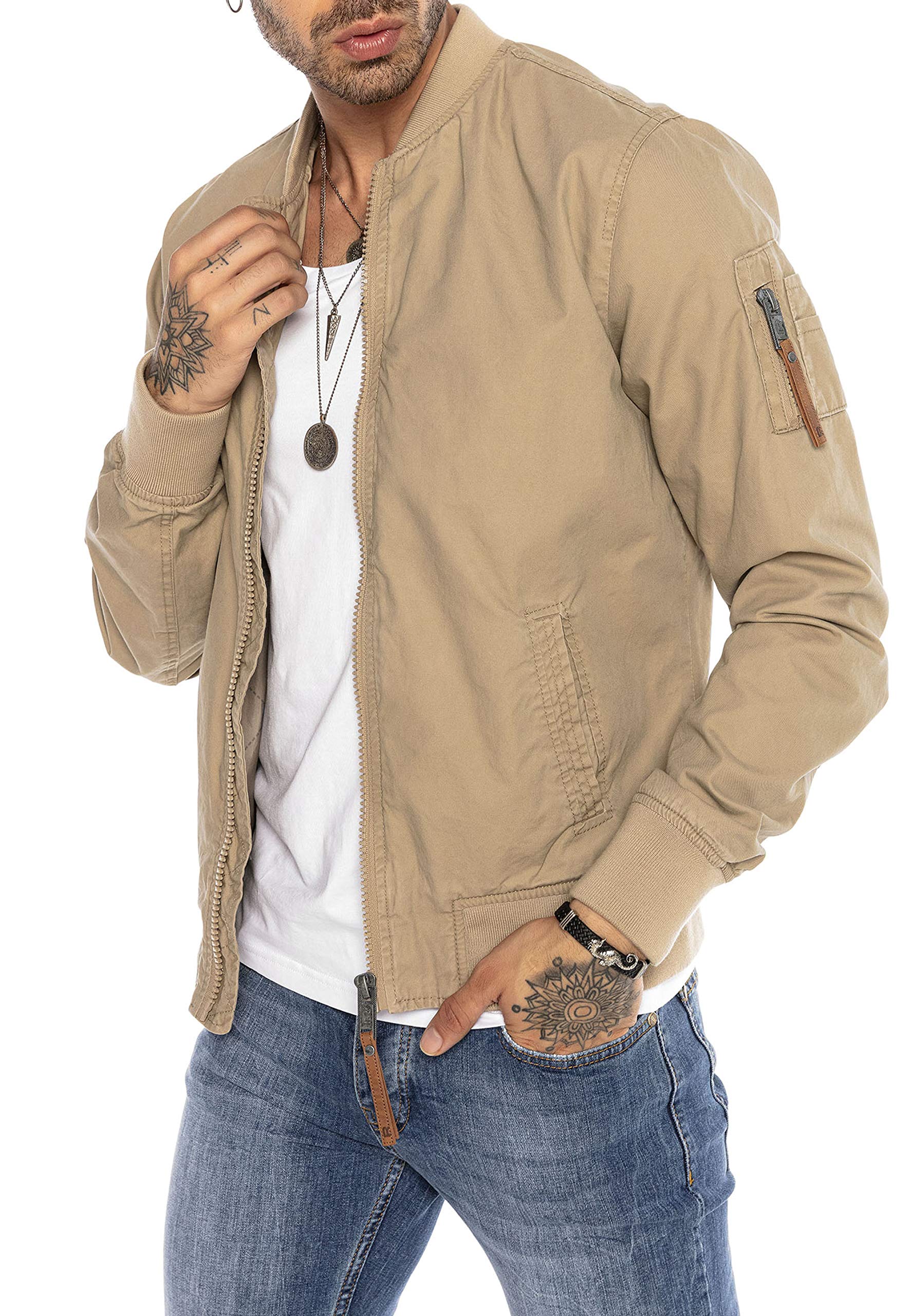 redbridge-blouson-herren-fliegerjacke-bergangsjacke-schwarz-baumwolle image 3