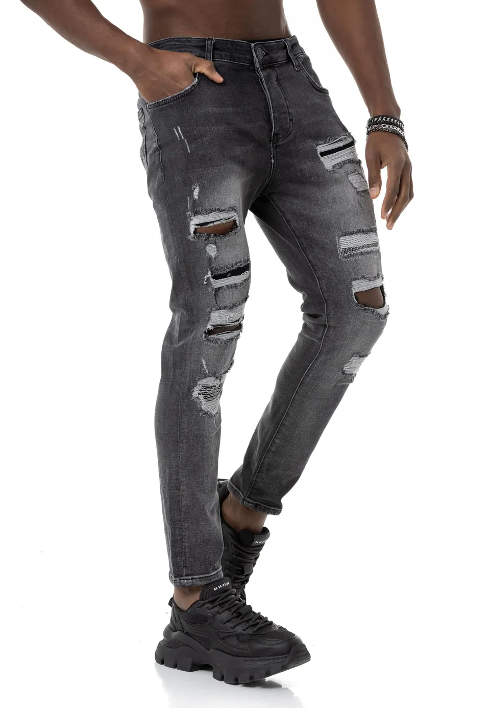 redbridge-jeans-denim-pants-herren-blau-destroyed-29w-32l image 1
