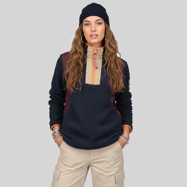 geographical-norway-uriel-hz-fleecejacke-damen-marine-halbzip image 1