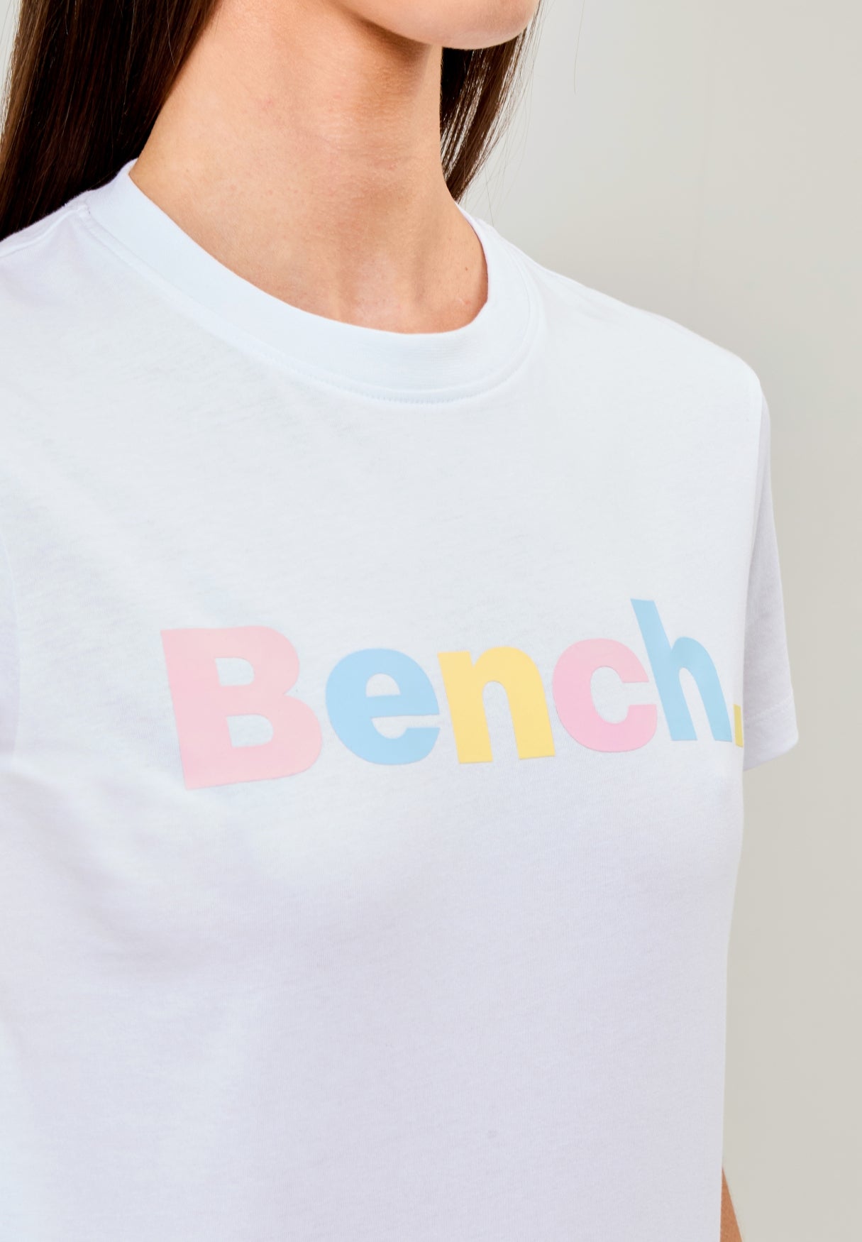 bench-elio-t-shirt-damen-wei-baumwolle-logoprint image 5