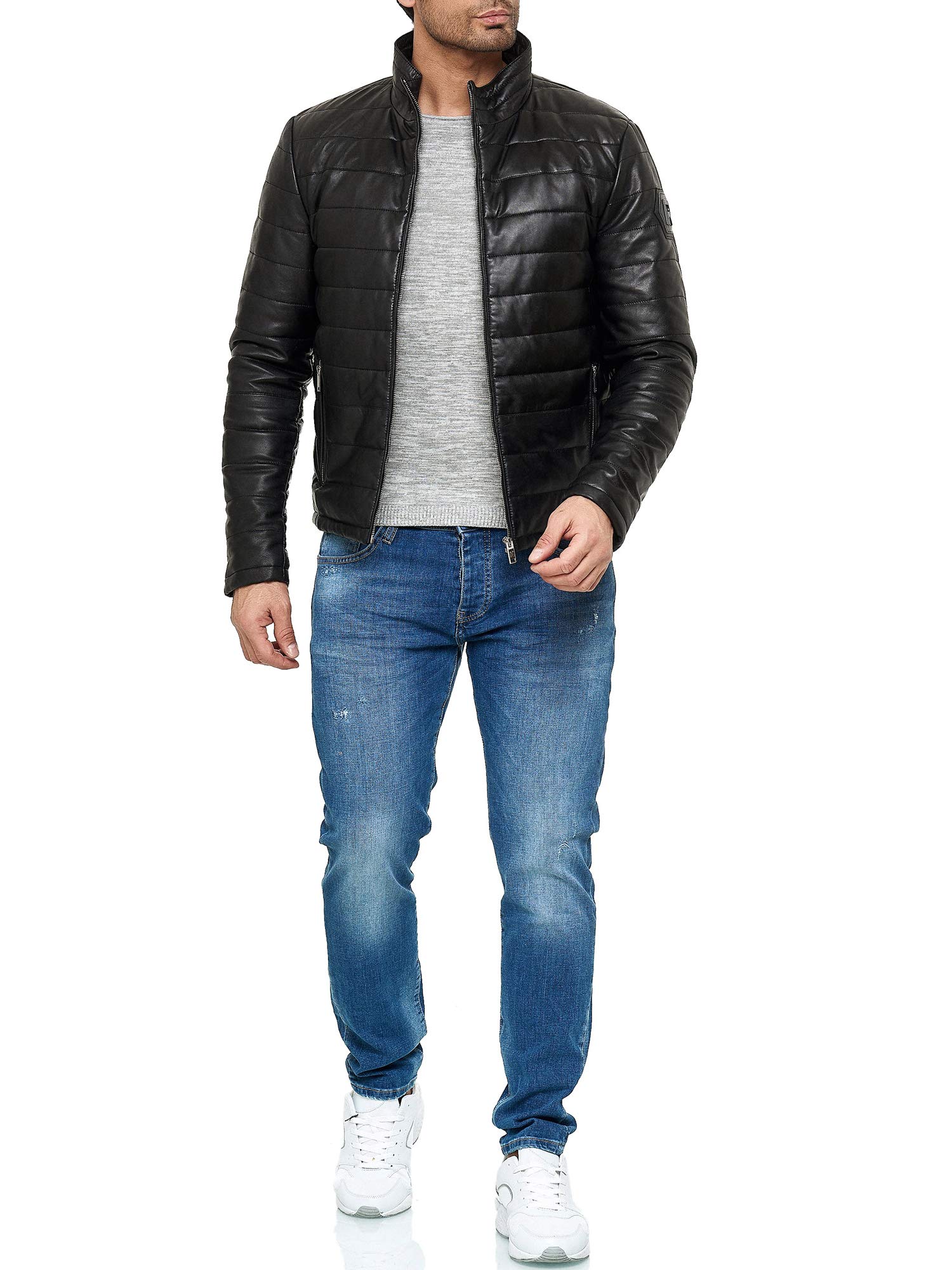 redbridge-lederjacke-herren-echtleder-stepp-schwarz image 4