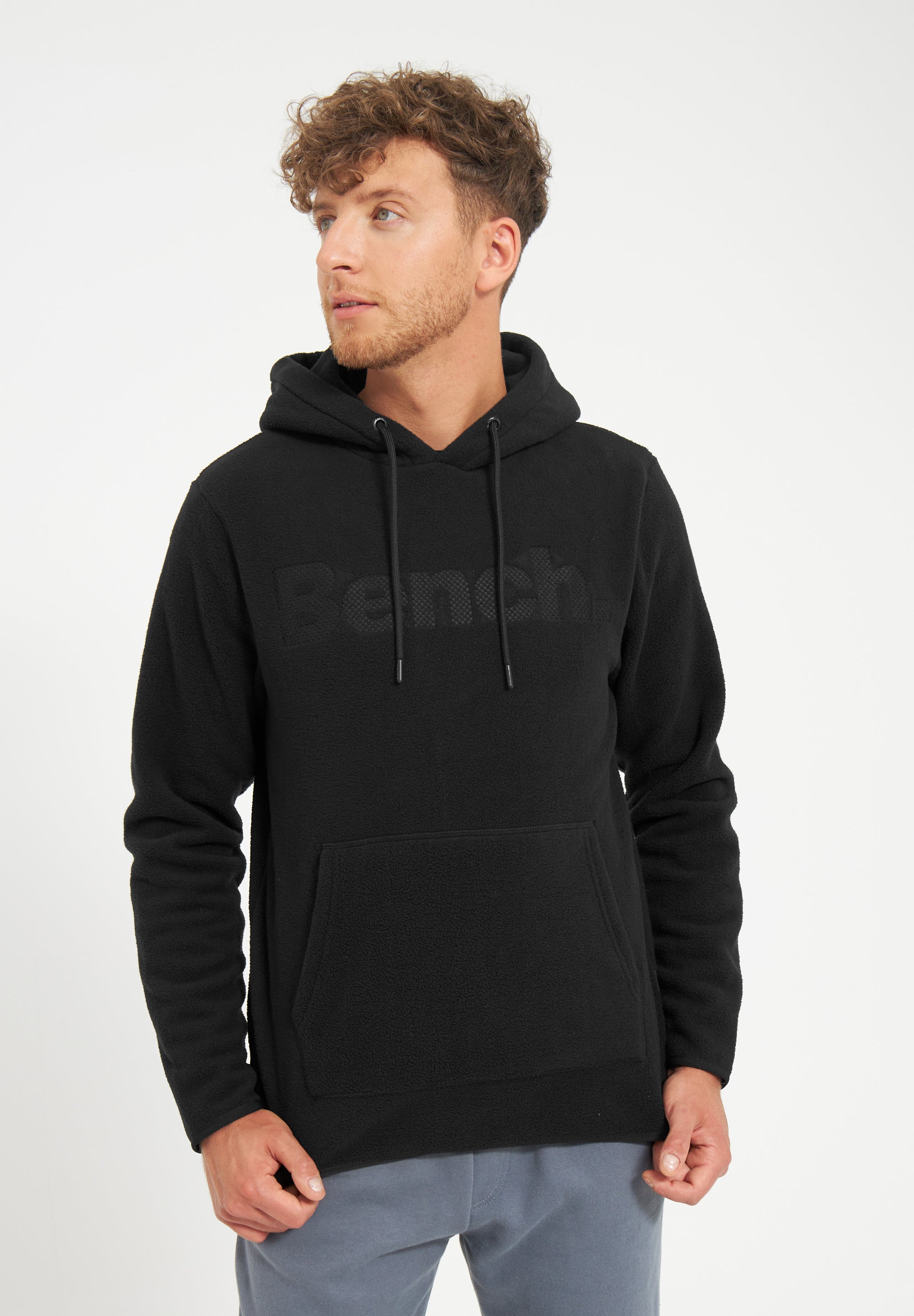 bench-himala-fleece-hoodie-herren-black-logo image 2