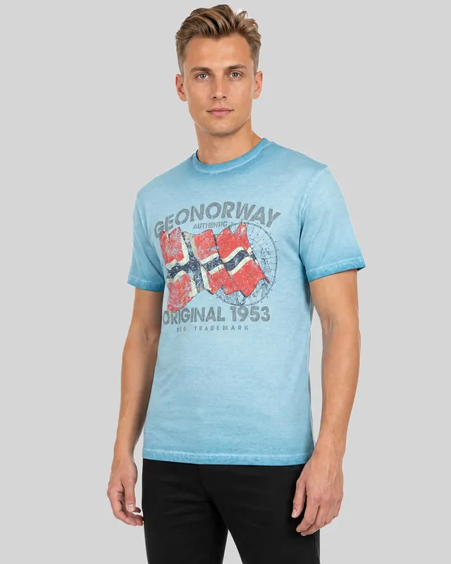 geographical-norway-japoral-herren-t-shirt-blau-kurzarm-rundhals image 1