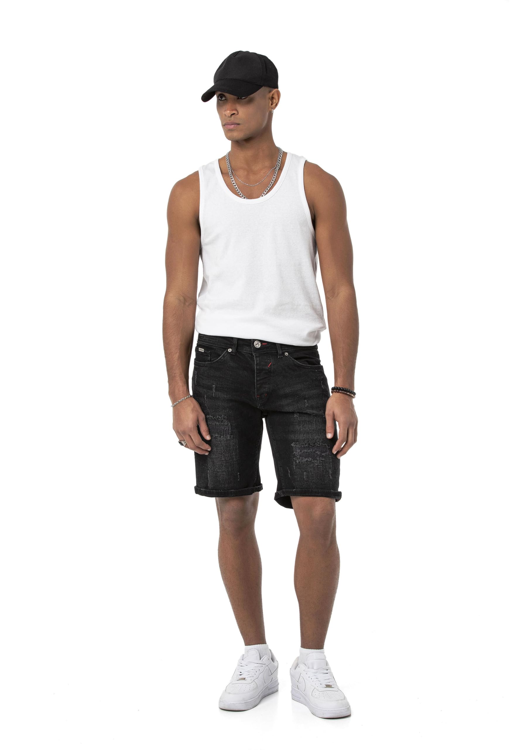 redbridge-m4897-jeans-shorts-herren-blau-destroyed-stretch image 8