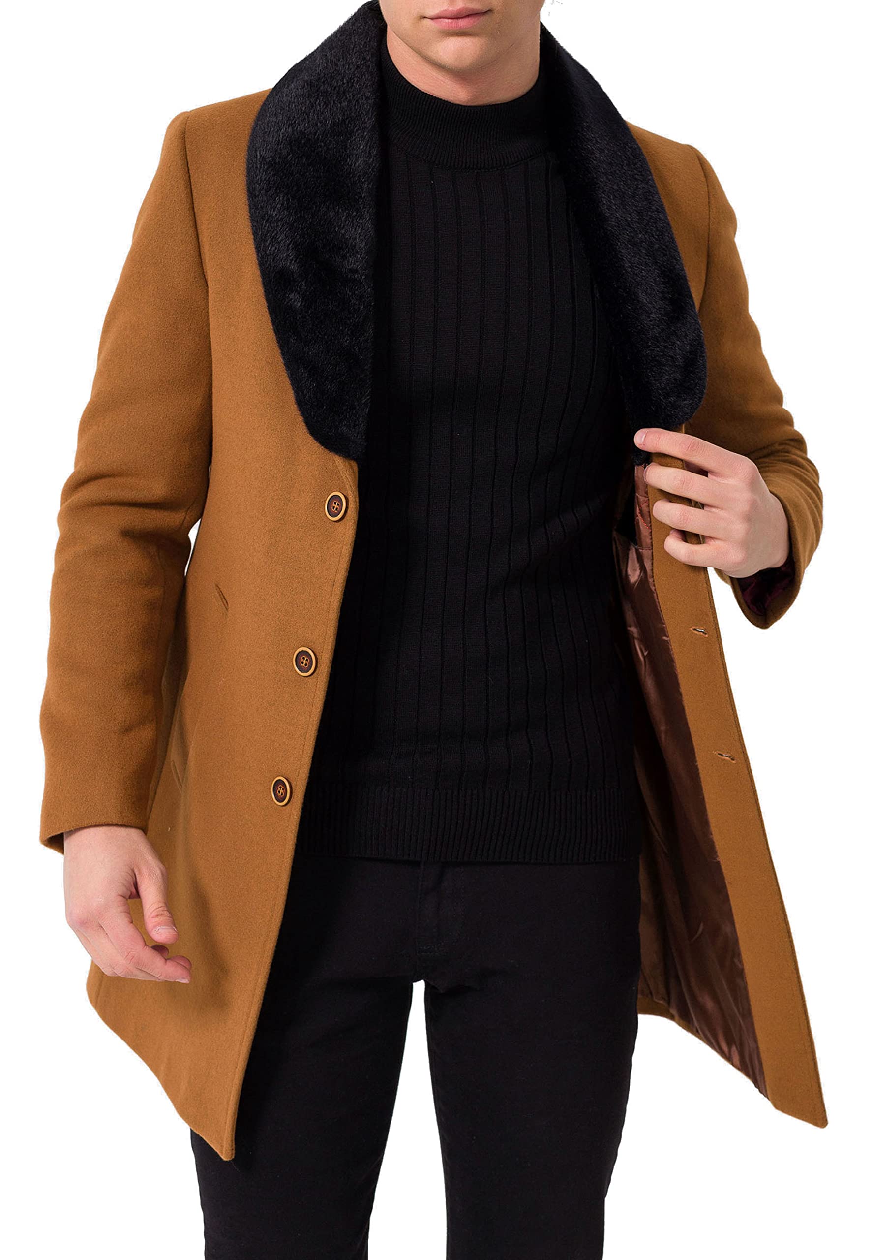 redbridge-trenchcoat-herren-mantel-jacke-schwarz-elastisch image 8
