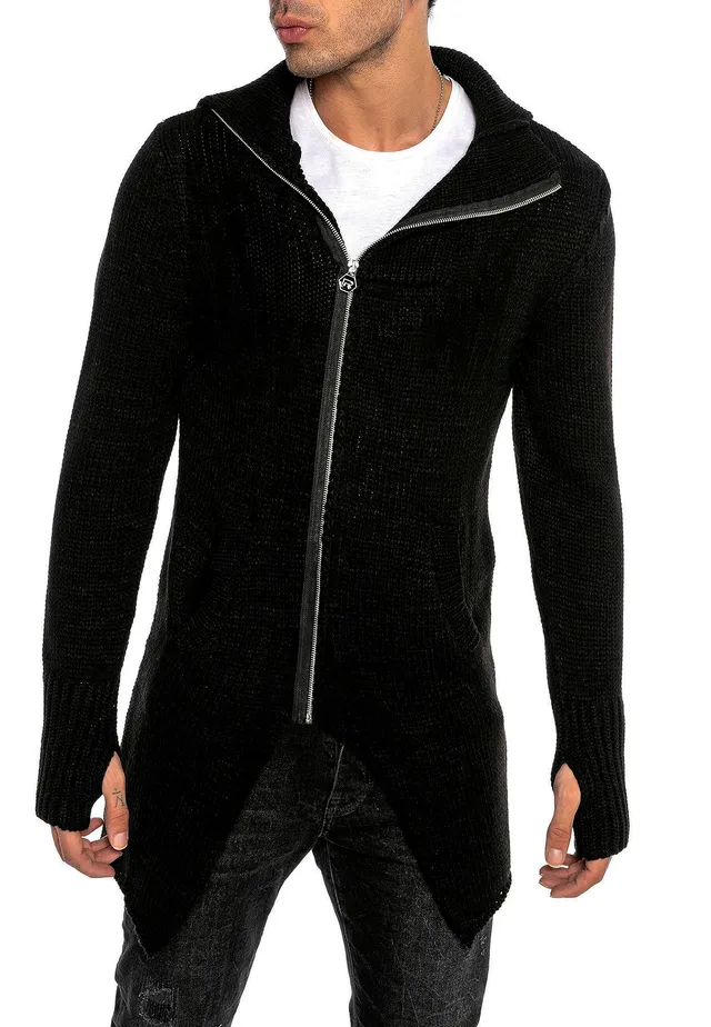 redbridge-asymetric-cut-strickjacke-herren-kapuze-gr-l image 1