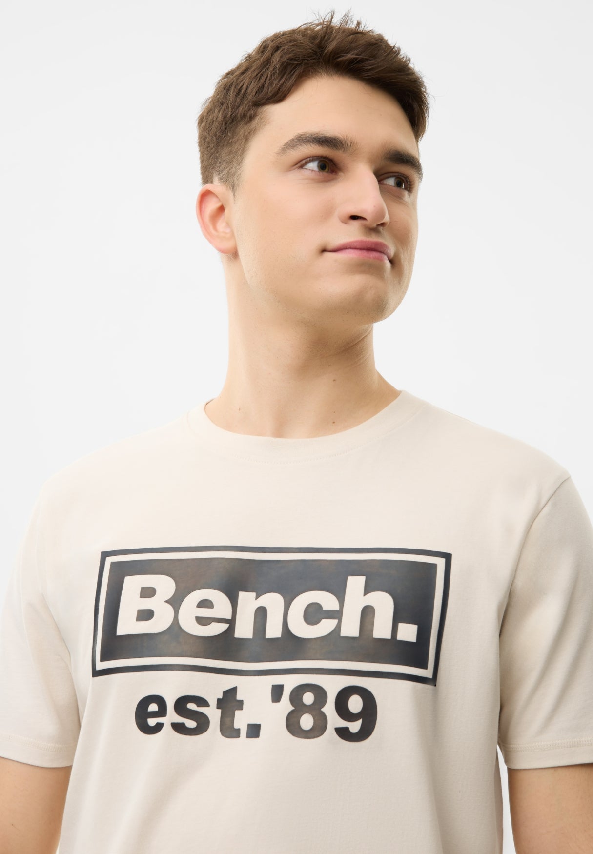bench-caceres-t-shirt-herren-oatmeal-baumwolle-logoprint image 4