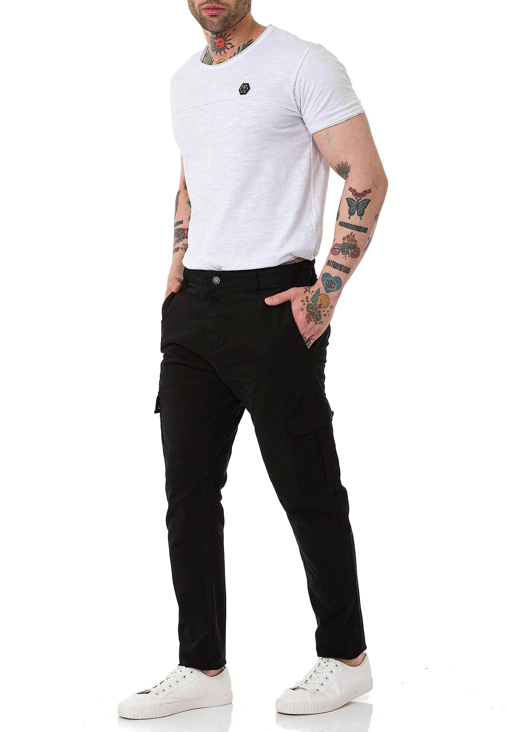 redbridge-cargo-hose-herren-chino-baumwolle-stretch-schwarz image 8