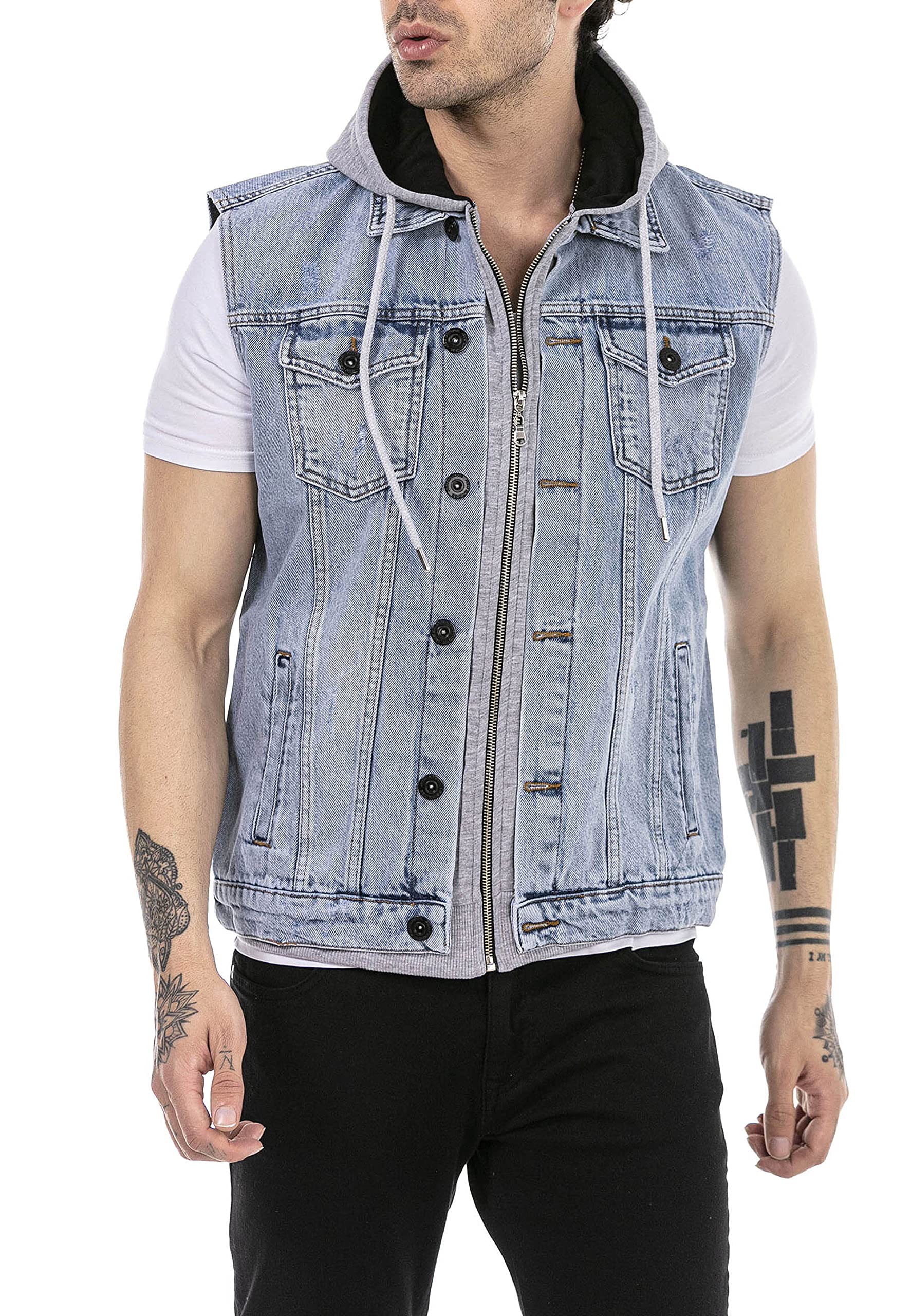 redbridge-cardigans-jeans-weste-herren-hellblau-kapuze image 3