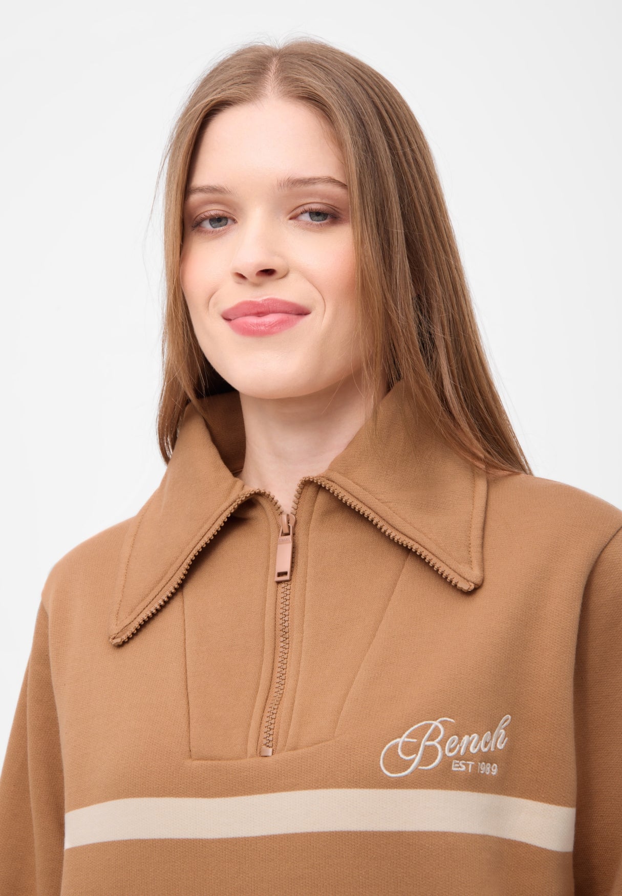 bench-foy-sweatshirt-damen-macciato-mit-zip-kragen image 4