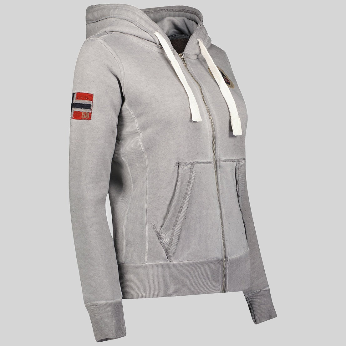geographical-norway-gexcellence-damen-hoodie-hellgrau-sweatshirt image 3