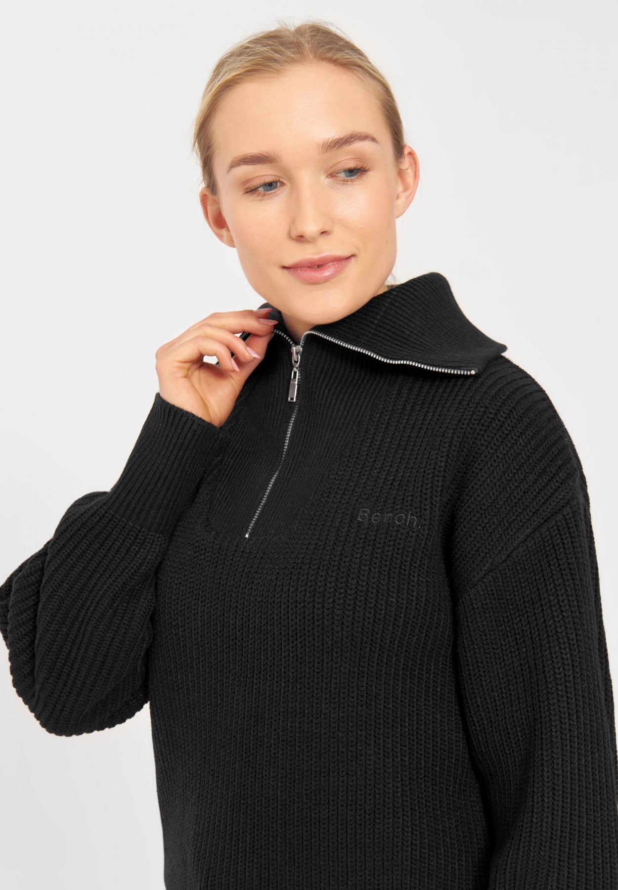 bench-thurynn-strickpullover-damen-black-oversized image 4