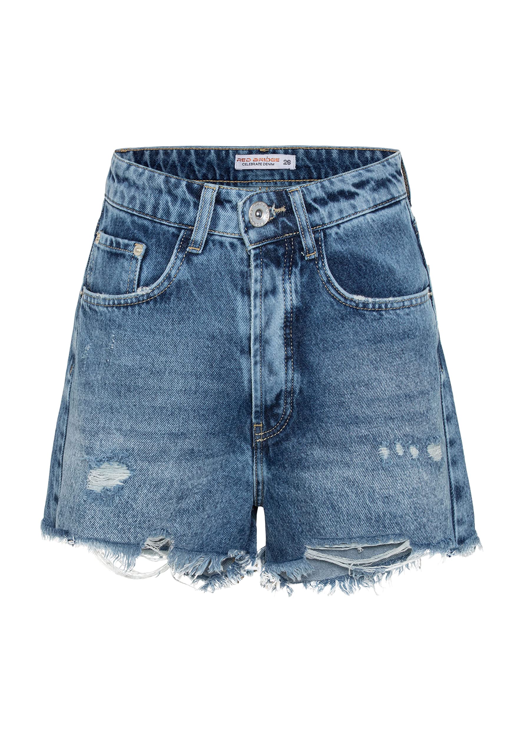 redbridge-jeansshorts-damen-blau-w25-high-waist-kurze-hose image 5