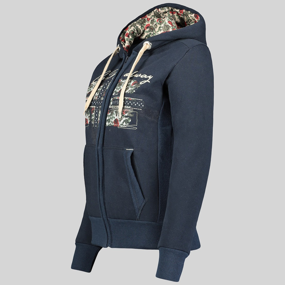geographical-norway-fabeaute-hoodie-damen-marine-zip-baumwolle image 3