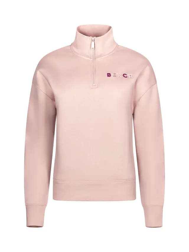bench-huntley-damen-halfzip-sweater-dusky-rose-logo image 1