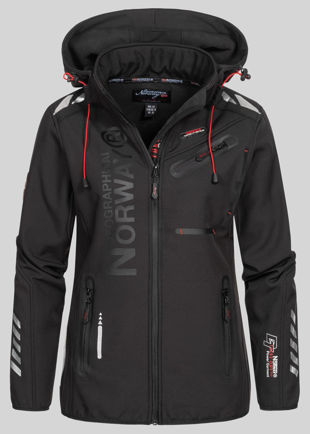 geographical-norway-reine-softshelljacke-damen-schwarz-orange image 3