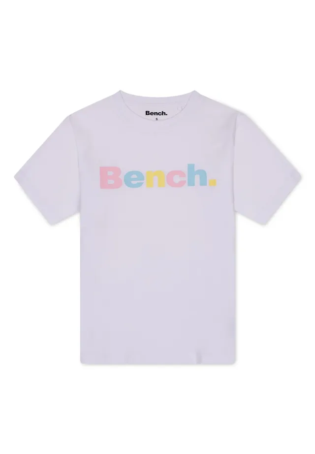 bench-elio-t-shirt-damen-wei-baumwolle-logoprint image 1