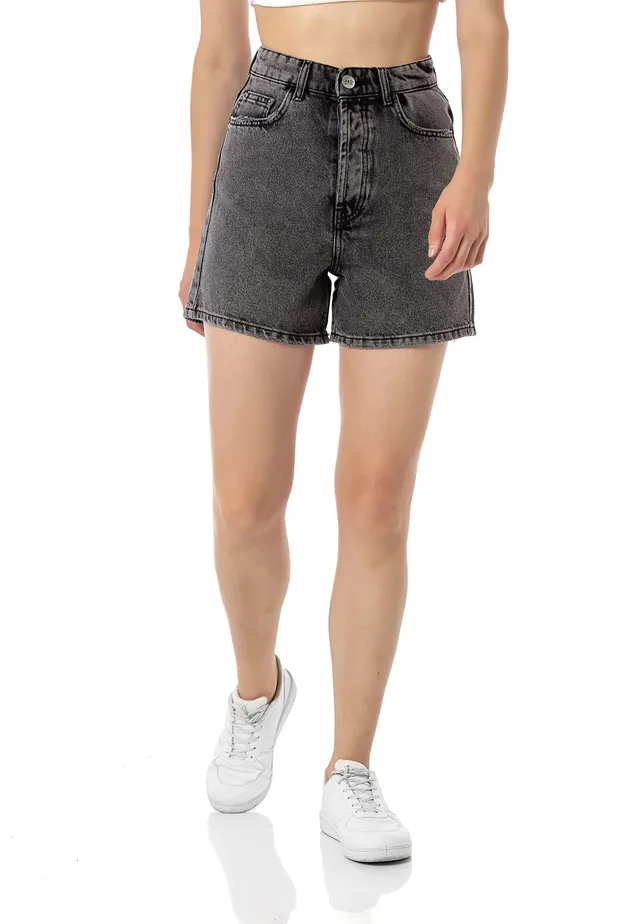 redbridge-bermuda-jeansshorts-damen-grau-w32-high-waist image 1