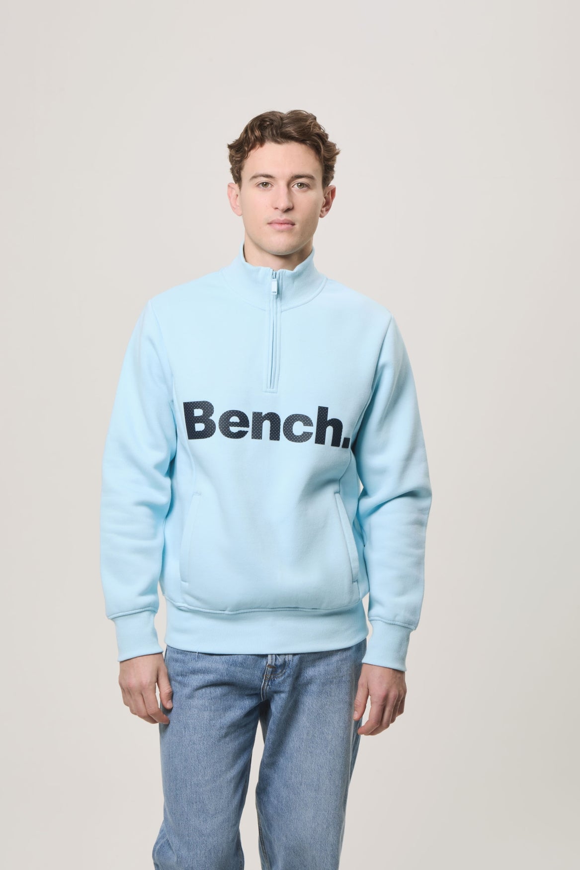 bench-plinth-sweatshirt-herren-ice-slim-fit-viertelzip image 2