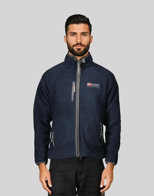 geographical-norway-trekking-fleecejacke-herren-marine-grau image 1