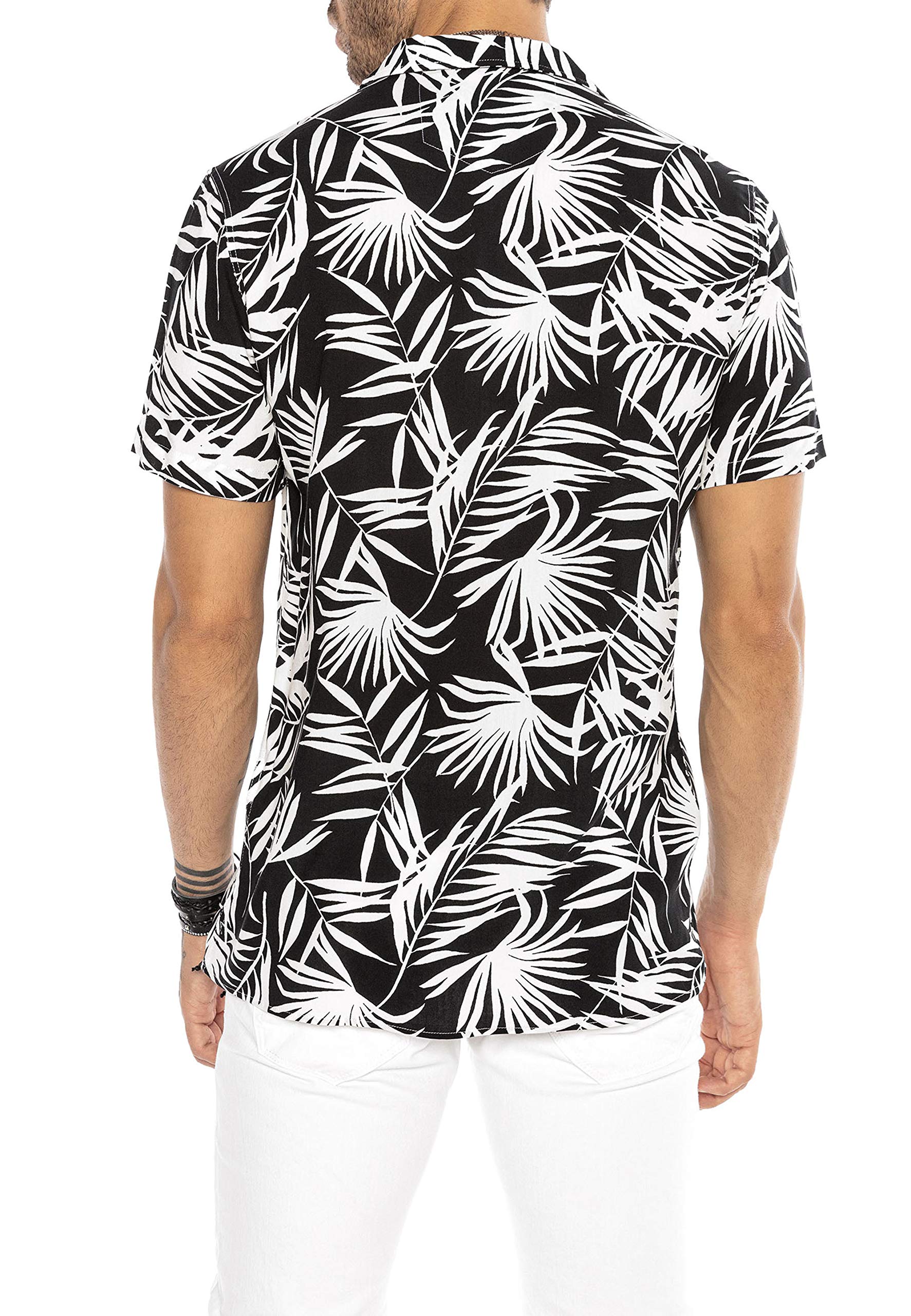 redbridge-hawaii-hemd-herren-kurzarm-viskose-schwarz-l image 3