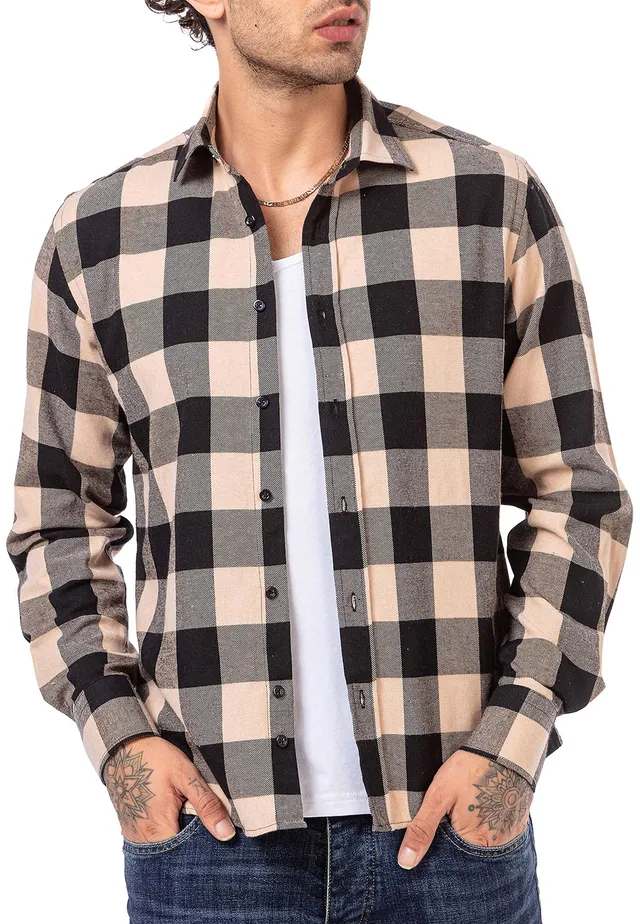 redbridge-hemd-herren-freizeithemd-kariert-beige-holzf-llerhemd image 1