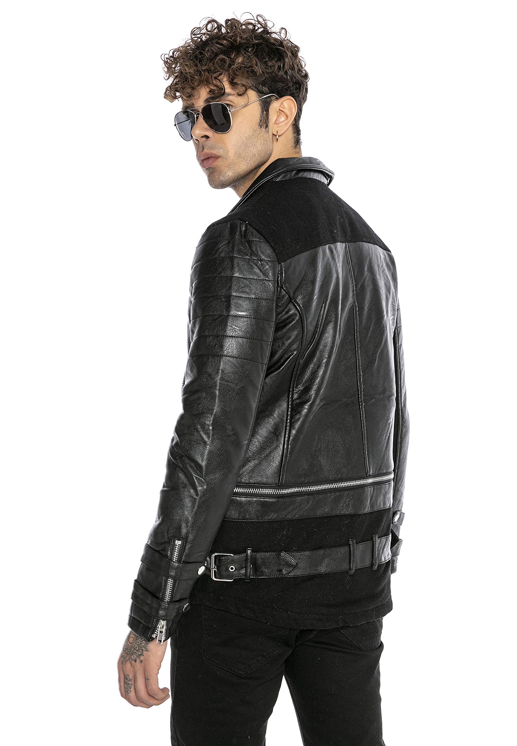 redbridge-oberbekleidung-kunstleder-jacke-herren-schwarz-biker image 4