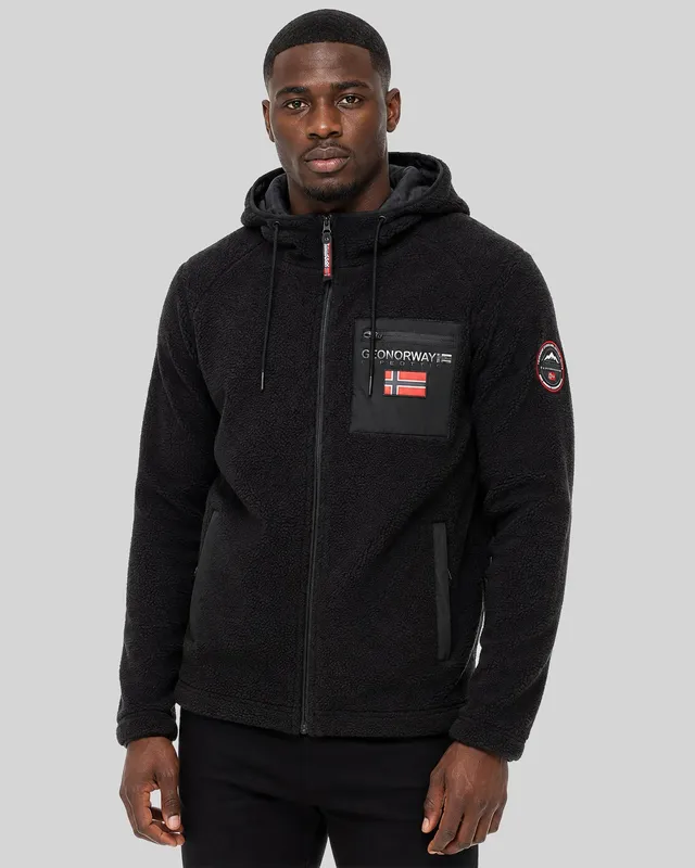 geographical-norway-udaf-herren-fleecejacke-schwarz-mit-kapuze image 1