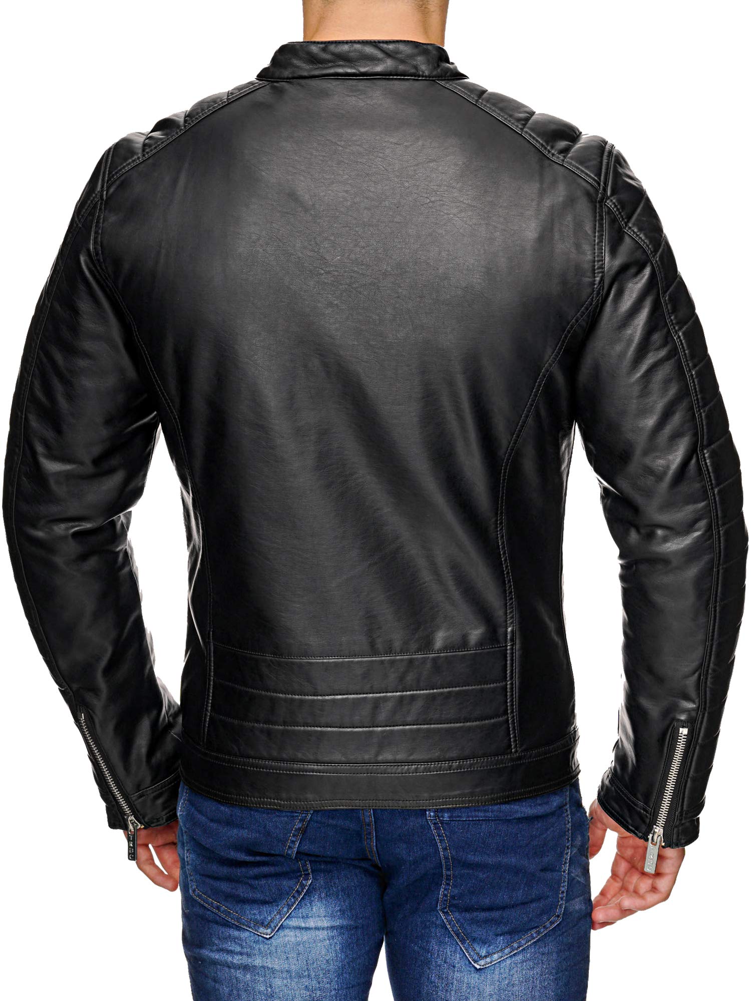 redbridge-m6034-bikerjacke-kunstleder-herren-schwarz-gef-ttert image 5