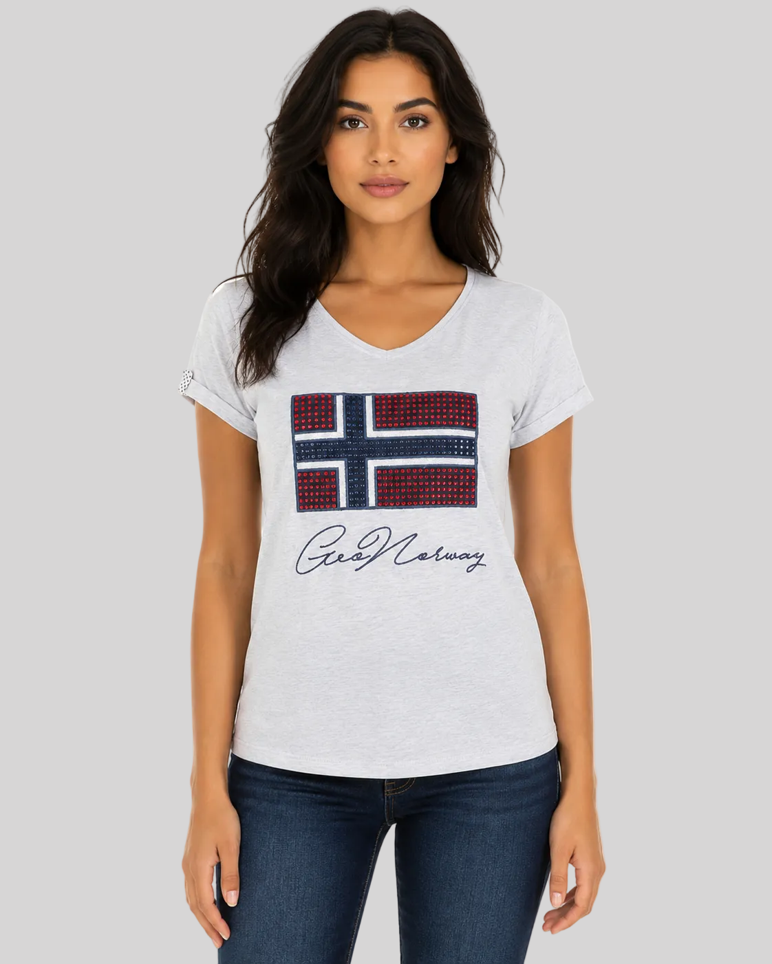 geographical-norway-joisette-damen-t-shirt-weiss-v-ausschnitt image 1