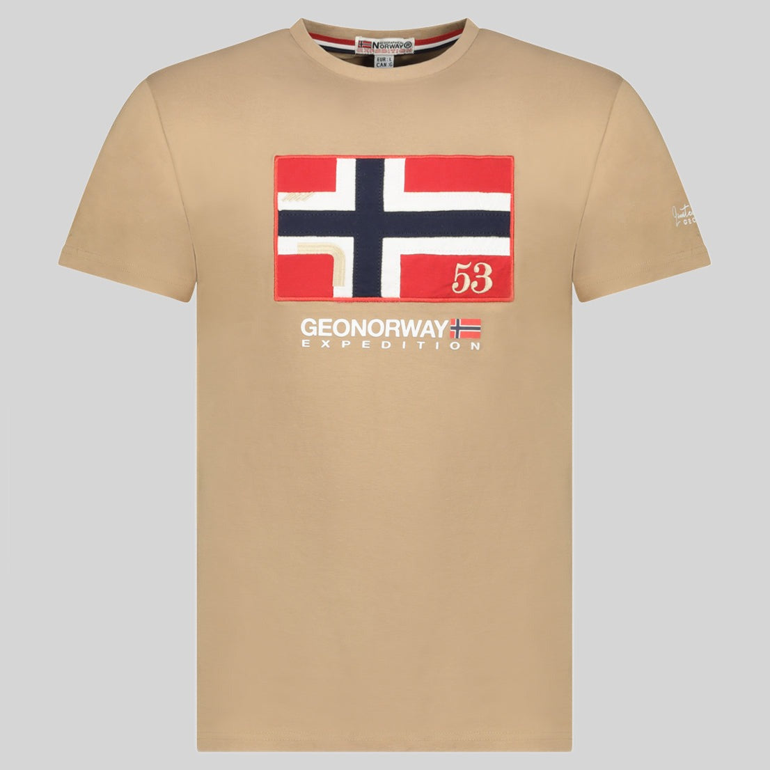 geographical-norway-j-newflag-t-shirt-herren-kaki-rundhals image 3