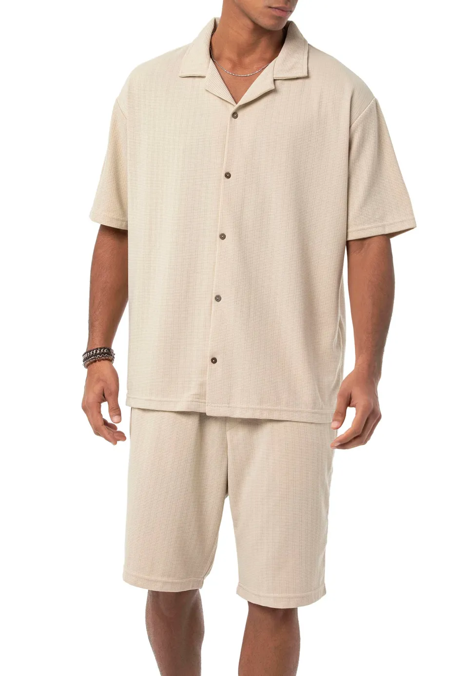redbridge-sommer-set-hemd-shorts-beige-gr-e-m image 1