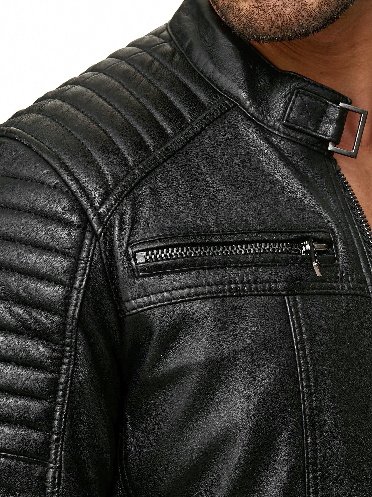 redbridge-biker-lederjacke-echtleder-schwarz-3xl-gesteppt image 7
