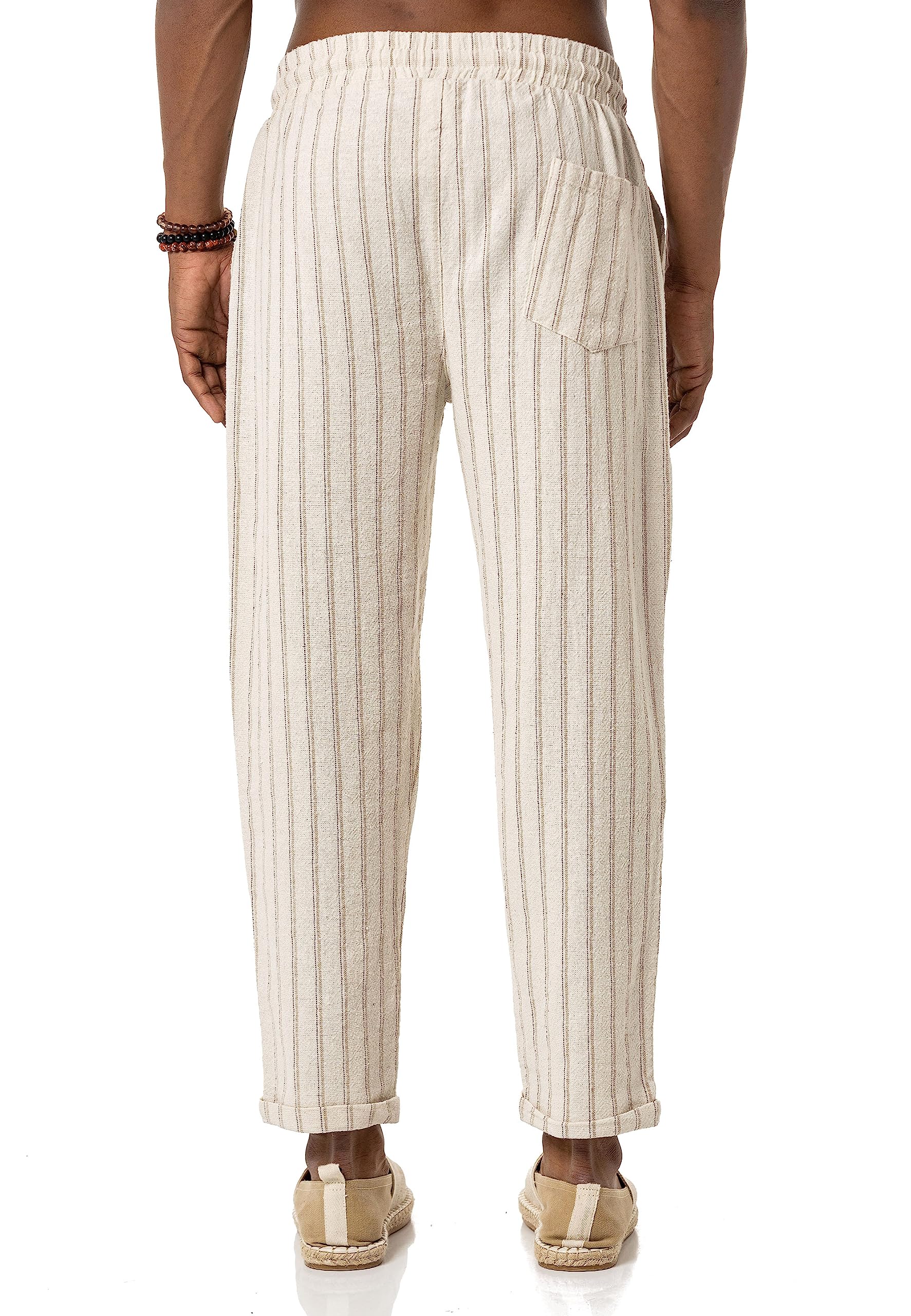 redbridge-leinenhose-herren-gestreift-holzperlen-sommerhose image 6