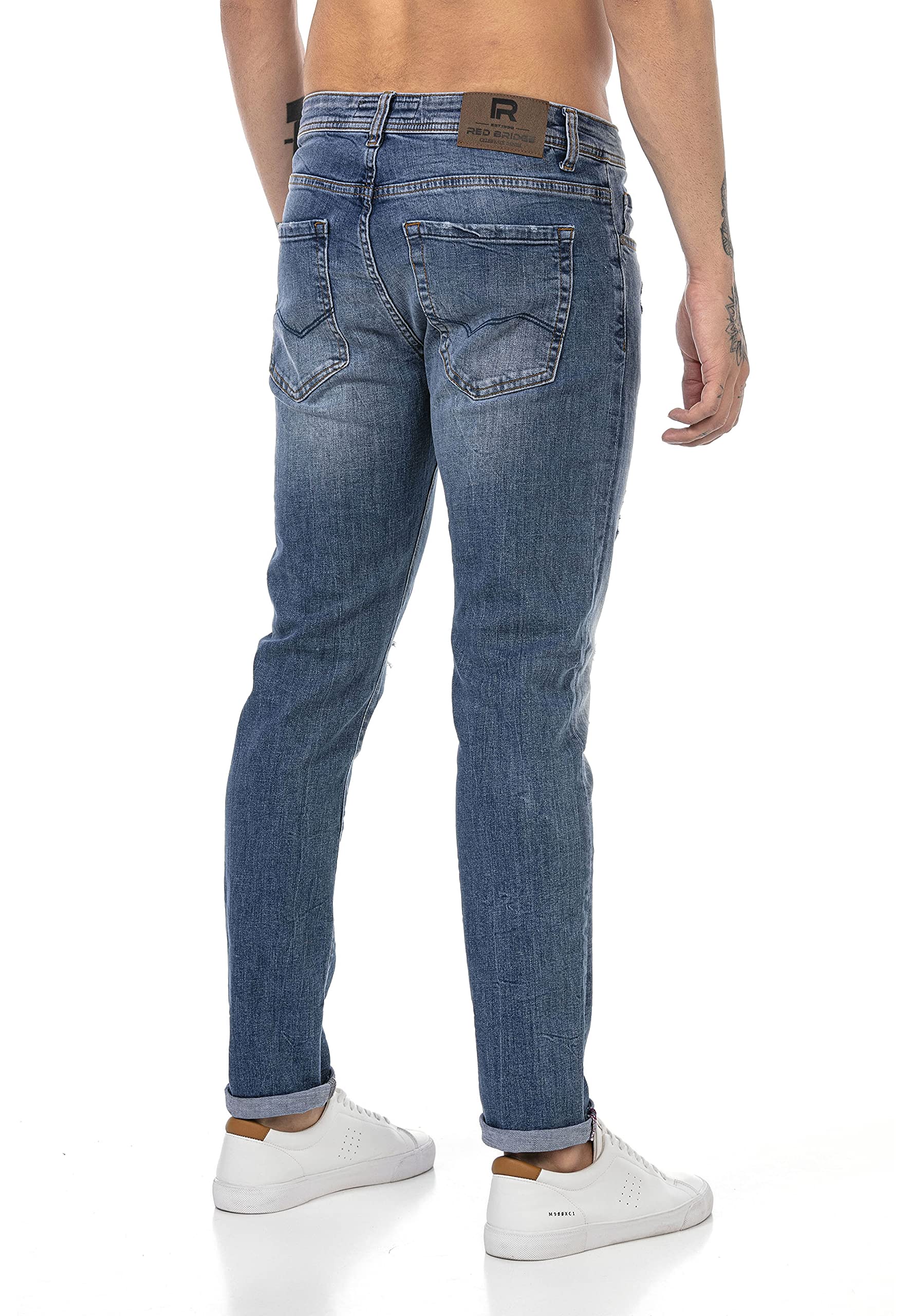 redbridge-jeans-used-look-herren-jeans-blau-destroyed image 4