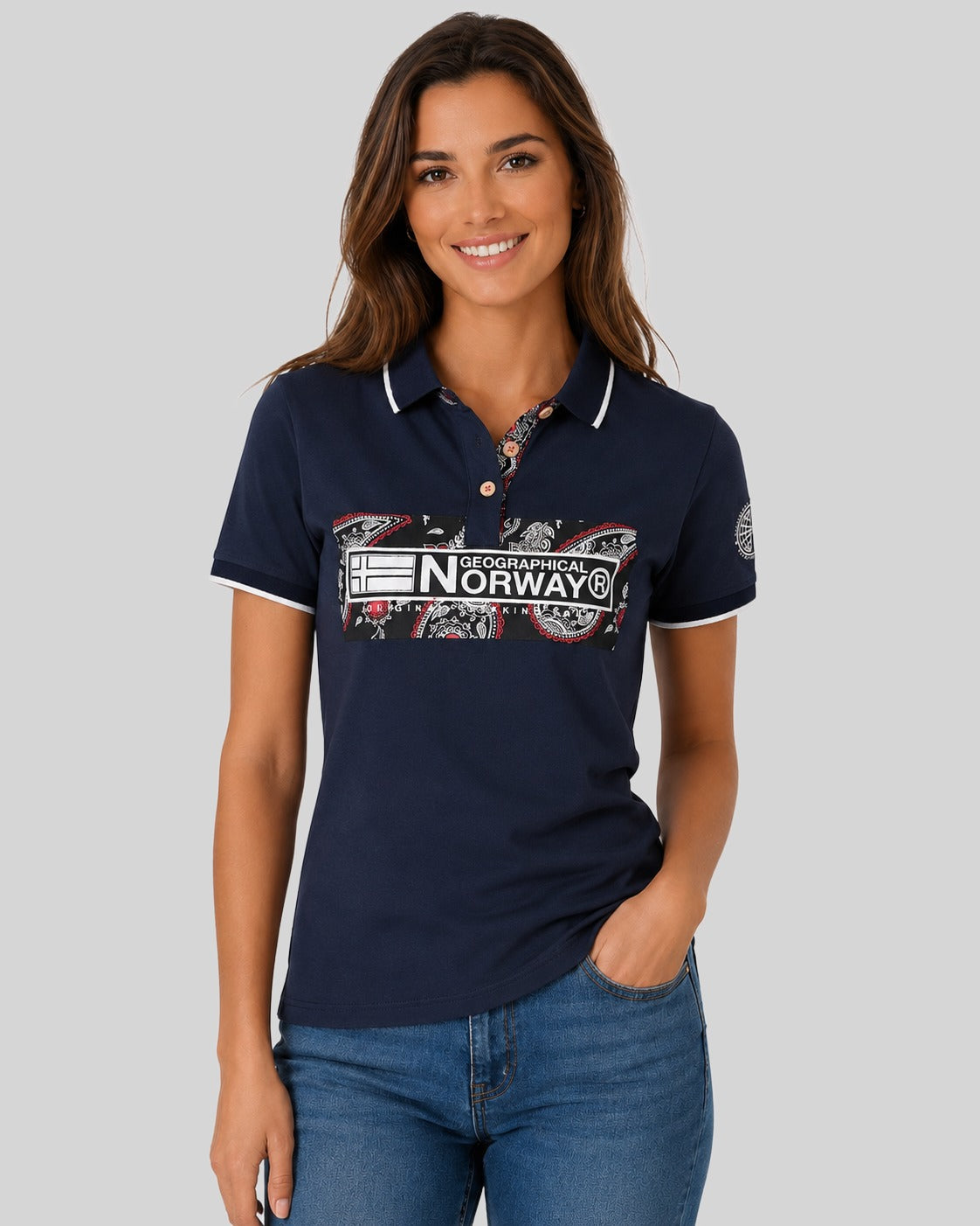geographical-norway-kesley-damen-polo-koralle-kurzarm-baumwolle image 6