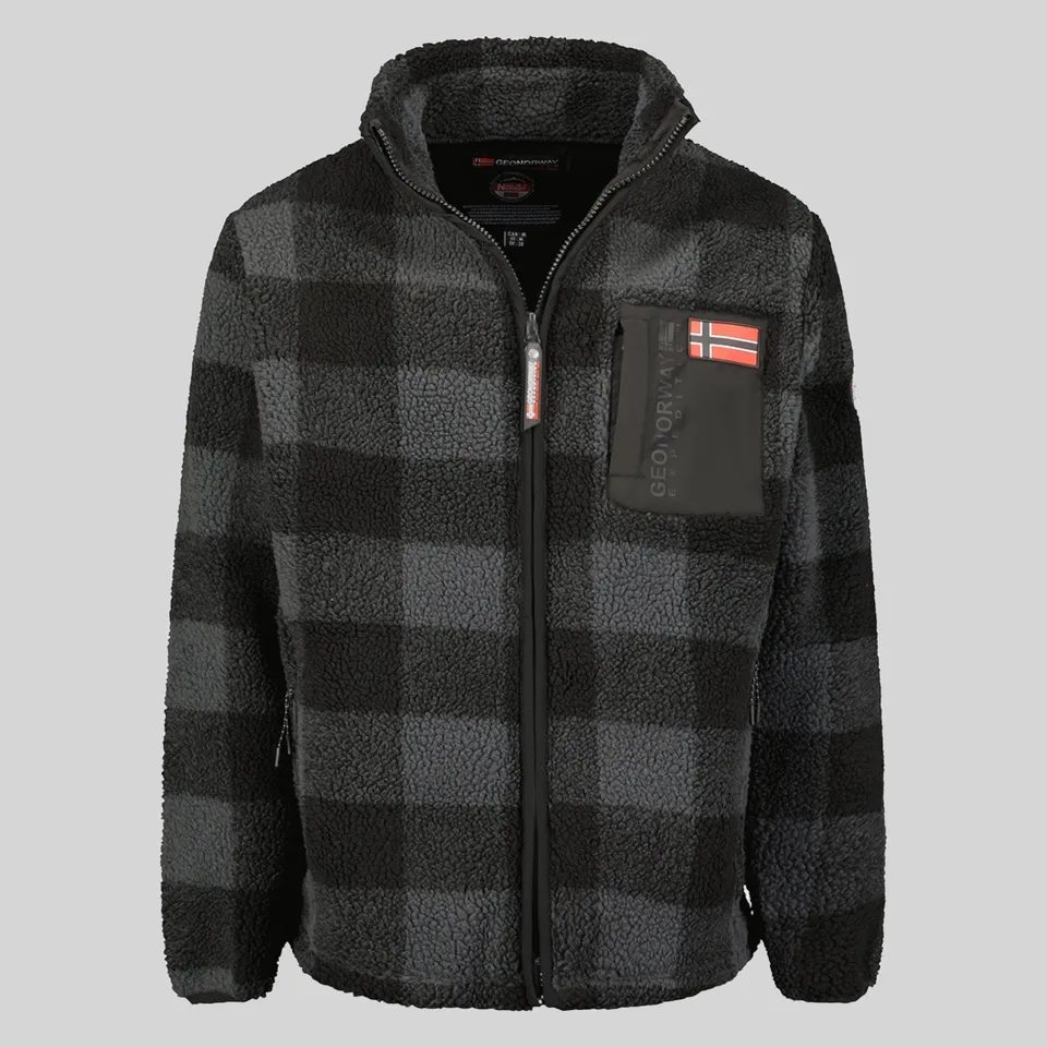 geographical-norway-tripoli-herren-fleecejacke-schwarz-kariert image 1