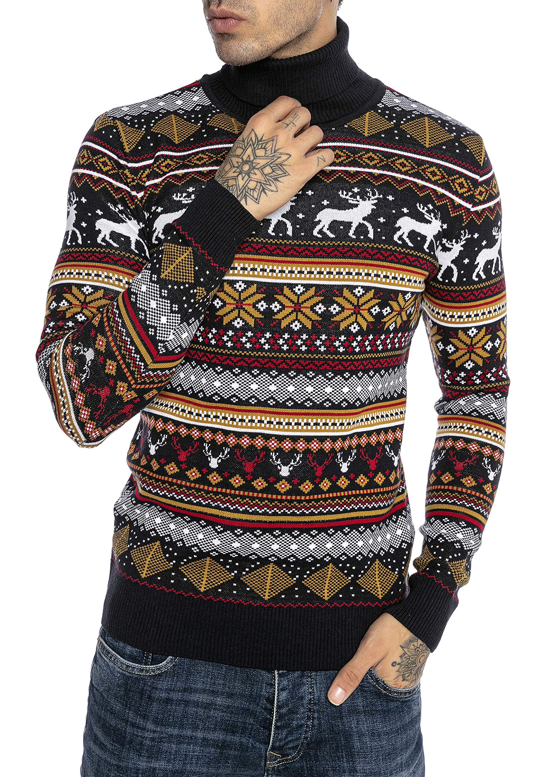 redbridge-pullover-herren-strick-norweger-rollkragen-slim-fit image 7
