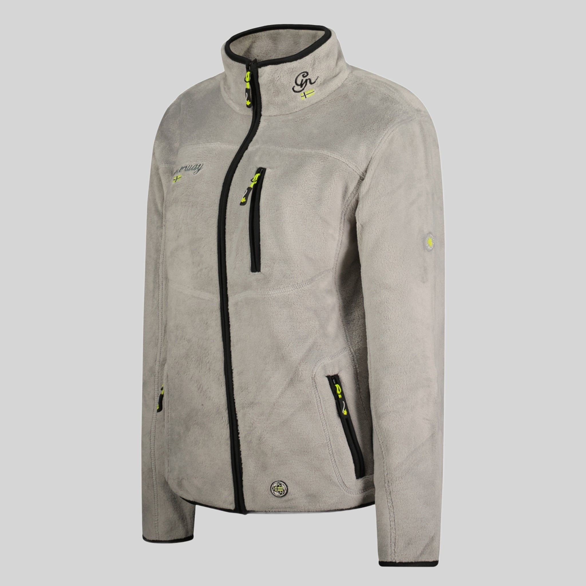 geographical-norway-tamoureuse-damen-fleecejacke-hellgrau-taschen image 3