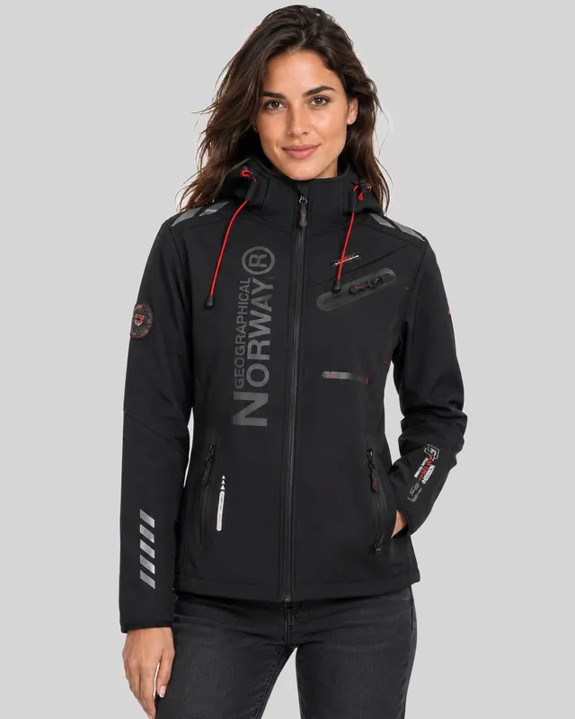 geographical-norway-reine-softshelljacke-damen-schwarz-orange image 1