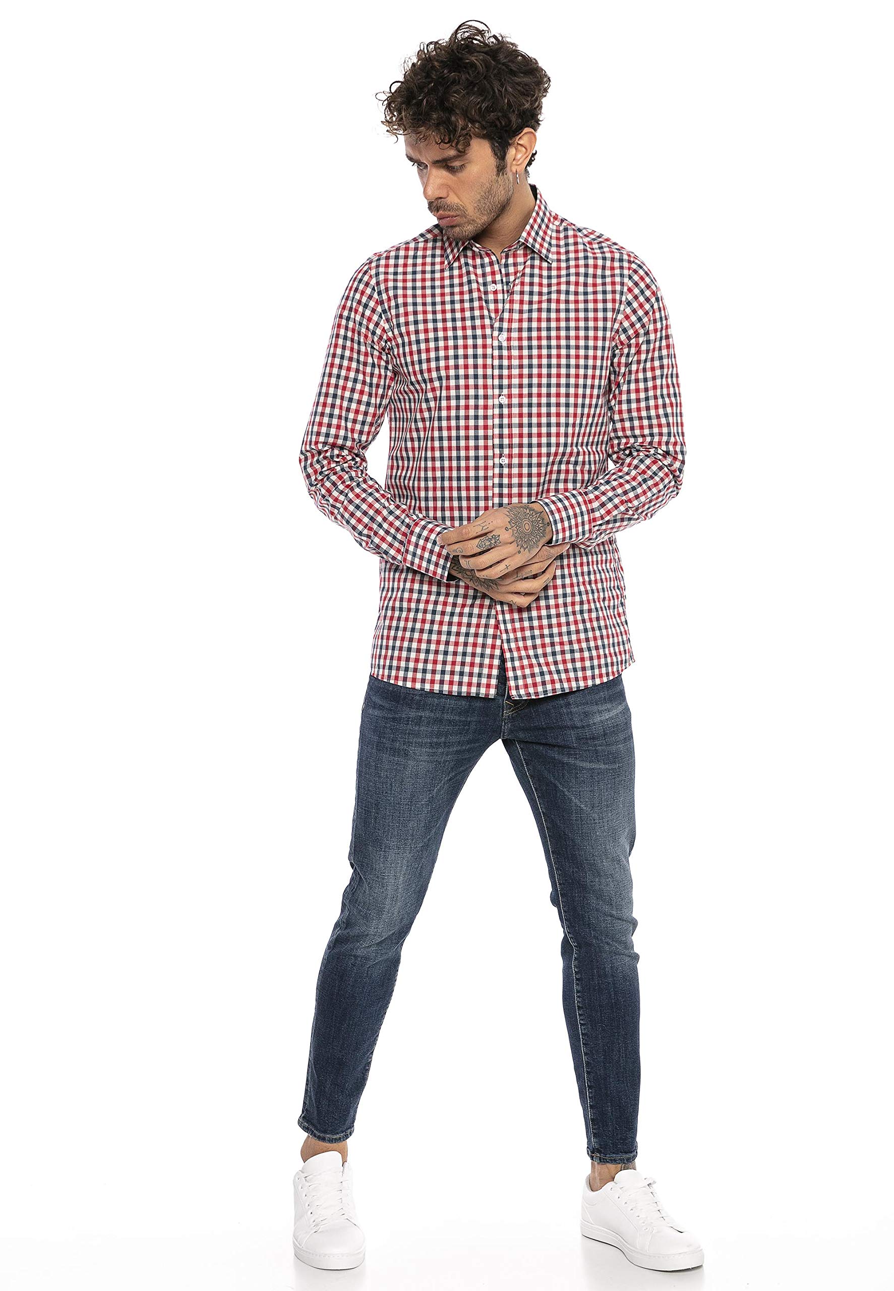 redbridge-hemd-herren-langarm-kariert-modern-fit-baumwolle image 3