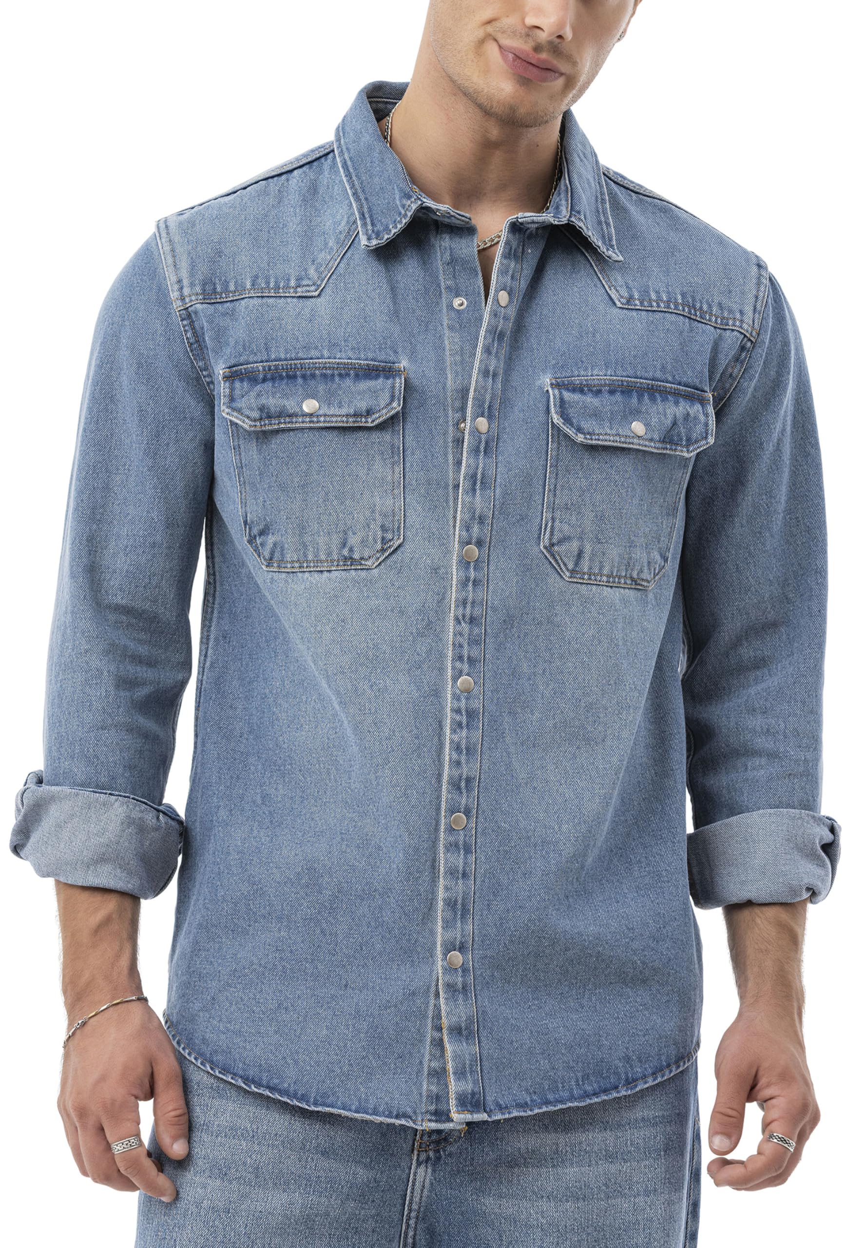 redbridge-spruce-denim-hemdjacke-xxl-blau-druckkn-pfe image 2