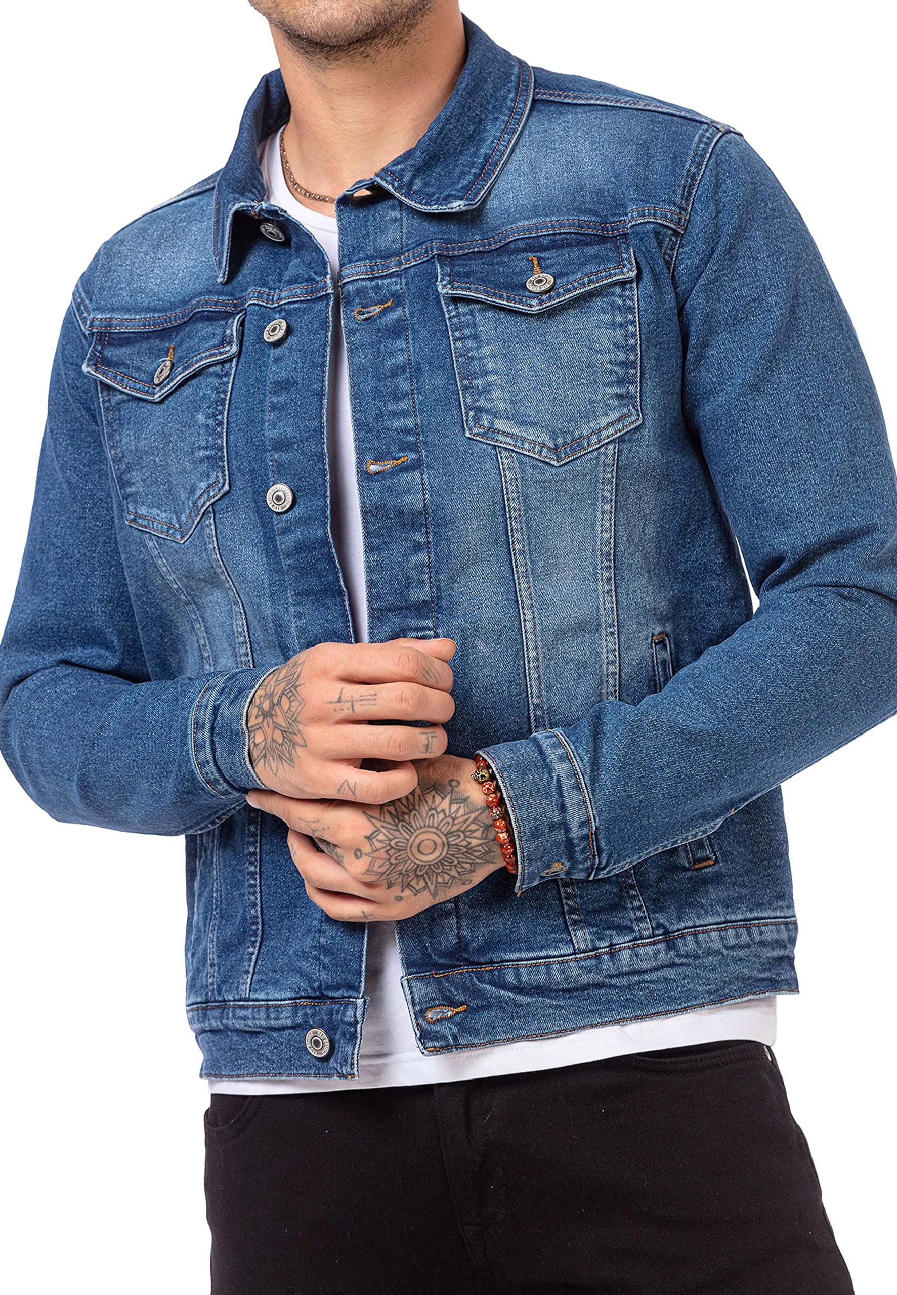 redbridge-jeansjacke-herren-denim-blau-knopfleiste-taschen image 4