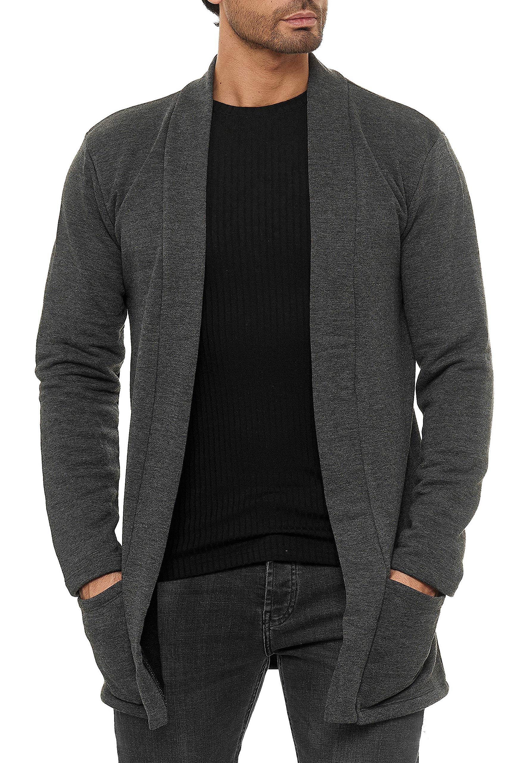 redbridge-cardigan-long-cut-herren-sweatjacke-grau-gr-l-stretch image 2